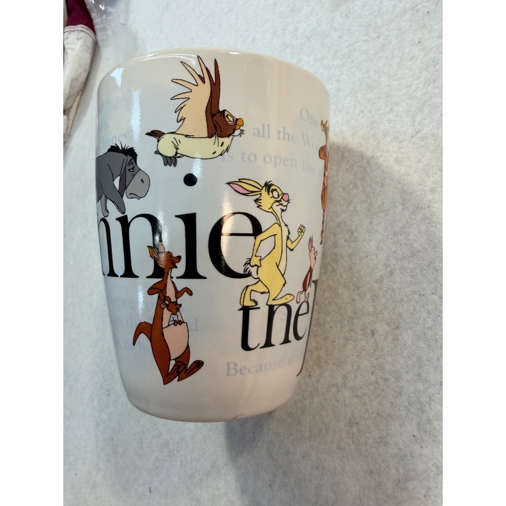 Disney Store Winnie the Pooh and Friends Blue Interior Ceramic Coffee Mug White